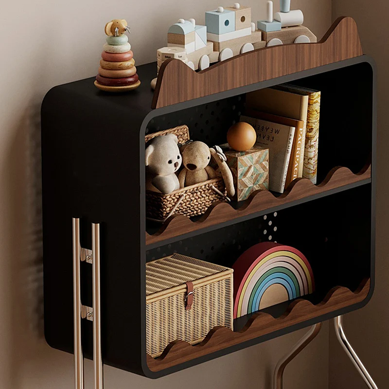 Contemporary Nordic Cartoon Cat Ear & Deer Ear Iron Multi-layer Board Kids Movable Storage Cabinet 2-Tier For Living Room