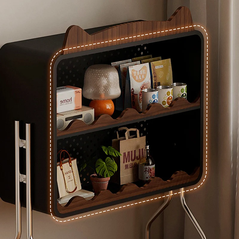 Contemporary Nordic Cartoon Cat Ear & Deer Ear Iron Multi-layer Board Kids Movable Storage Cabinet 2-Tier For Living Room