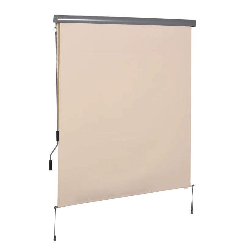 Store extérieur vertical pour terrasse 250 x 160 cm anti-uv50+ occultant minimaliste contemporain en polyester crème 21_0001220