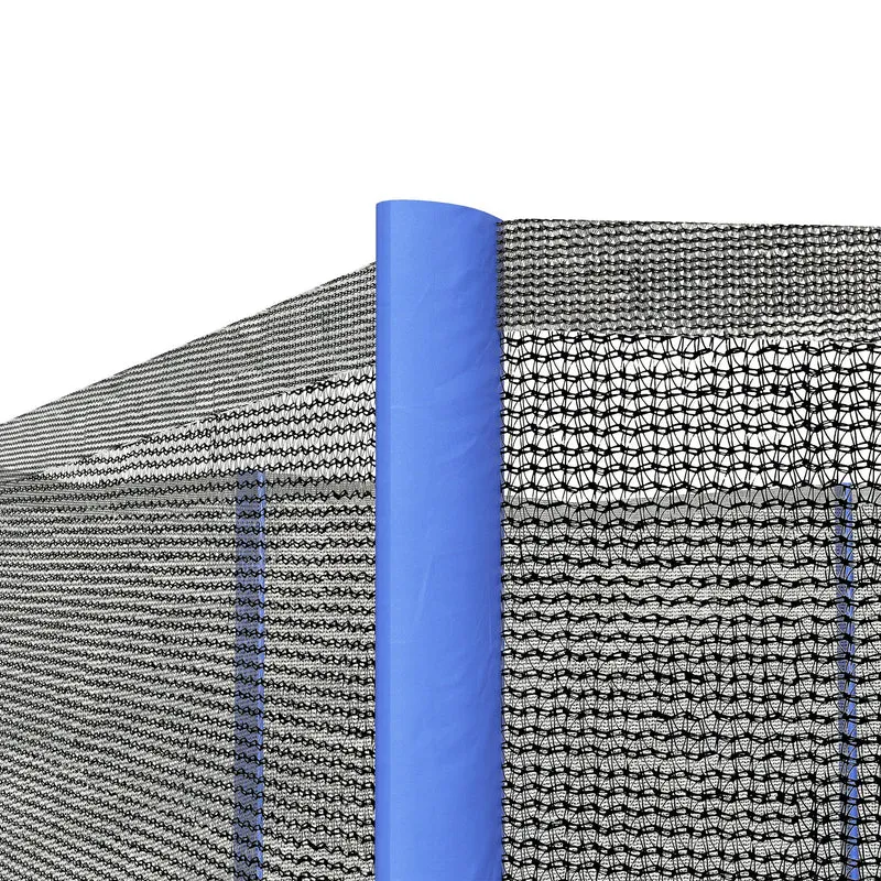 Filet de sécurité pour trampoline 366 x 180 cm entrée zippée anti-chute extérieur résistant durable en polyéthylène bleu 21_0006409