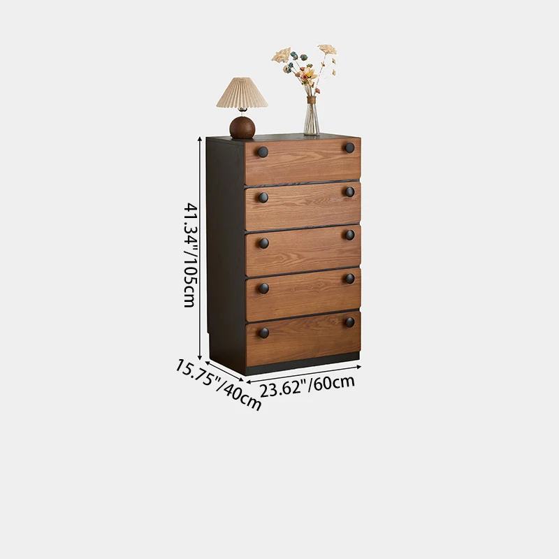 Modern Minimalist Solid Wood & Plywood Storage Cabinet With 4 Drawers, Large Drawer Dresser For Living Room