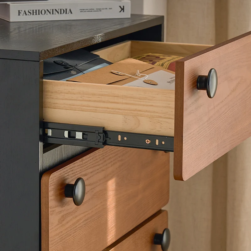 Modern Minimalist Solid Wood & Plywood Storage Cabinet With 4 Drawers, Large Drawer Dresser For Living Room