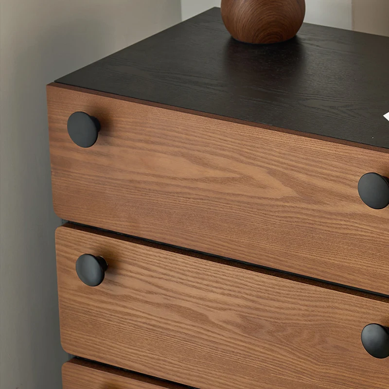 Modern Minimalist Solid Wood & Plywood Storage Cabinet With 4 Drawers, Large Drawer Dresser For Living Room