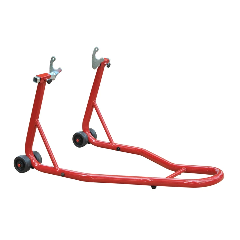 Béquille moto arrière lève moto entretien 80 x 50 x 40 cm réglable maniable pro industriel contemporain en acier rouge 21_0007186