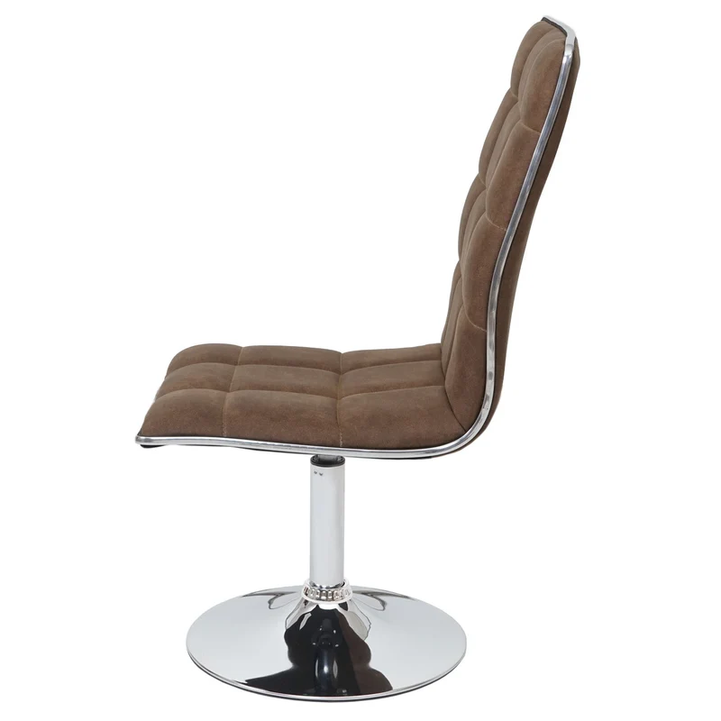 Lot de 2 chaises de salle à manger cuisine hauteur réglable en tissu marron vintage 04_0001959