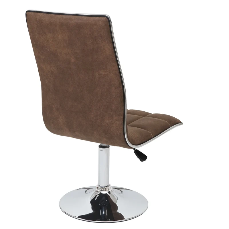 Lot de 2 chaises de salle à manger cuisine hauteur réglable en tissu marron vintage 04_0001959