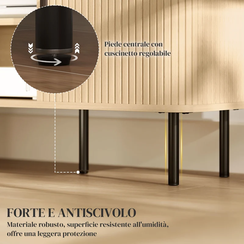 Meuble télévision pour salon 120 x 40 x 55 cm rangement optimisé gestion des câbles scandinave épuré stable en MDF chêne 21_0003421