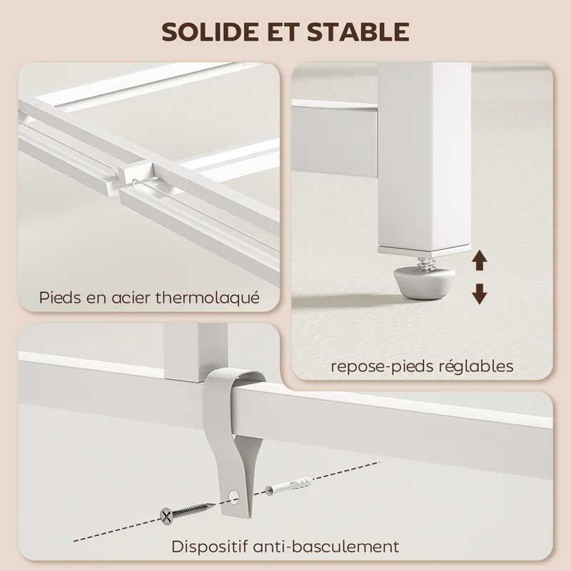 Bureau pliable chambre gain de place 100 x 48 x 87.5 cm support rehausseur ergonomique style épuré en MDF bois naturel 21_0002564