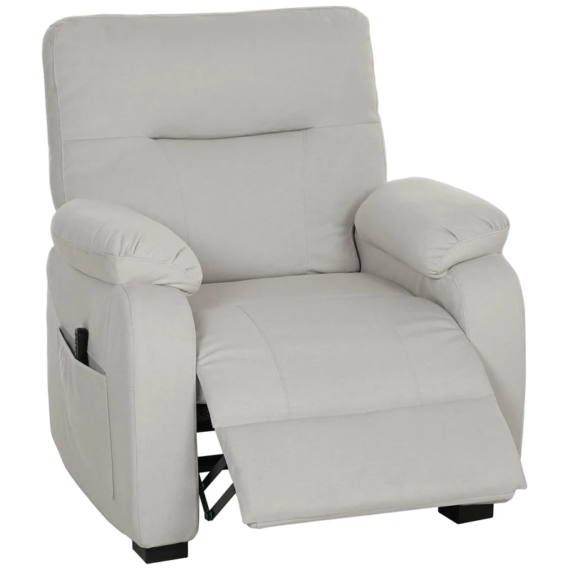 Fauteuil inclinable relaxant 96 x 90 x 103 cm moteur silencieux positions mémorisables moderne cosy en velours crème 21_0003625