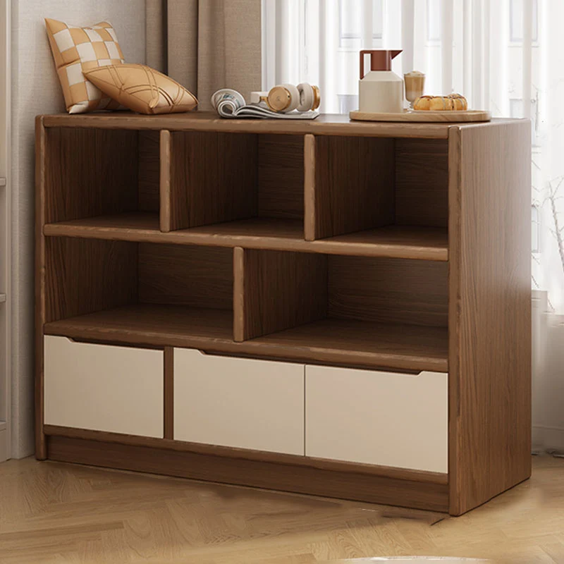 Modern Minimalist Solid Wood Eco Board Rectangular Storage Cabinet With 3 Cabinets For Living Room & Office