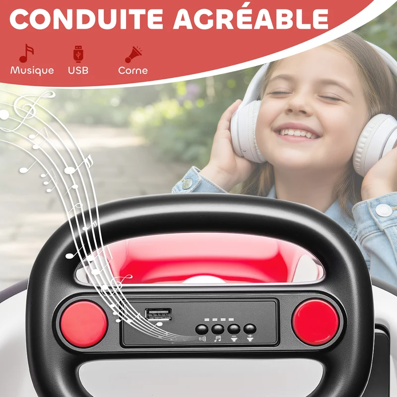 Auto-tamponneuse enfant électrique 360° 70 x 58 x 46,5 cm ceinture 2 points tendance jardin finition mate en PP rouge 21_0000621