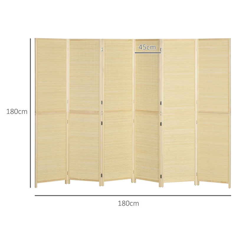 Paravent séparateur de pièce pliable 270 x 180 cm intimité immédiate autoportant style scandinave en bambou naturel 21_0001365