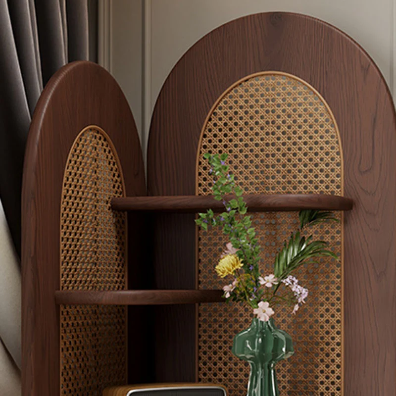 Traditional French Rectangular Ash Wood Glass Corner Cabinet 4-Tier 1-Cabinet For Living Room & Bedroom