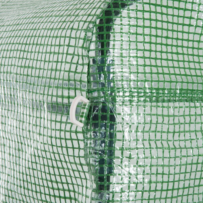 Serre de jardin tunnel 450 x 300 x 200 cm protection anti-uv porte enroulable contemporain pratique en polyéthylène vert 21_0004247