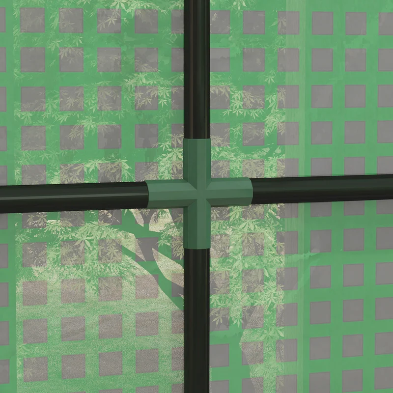 Serre de jardin adossée 200 x 80 x 200 cm protection froid portes zippées compacte stable moderne en polyéthylène vert 21_0004343
