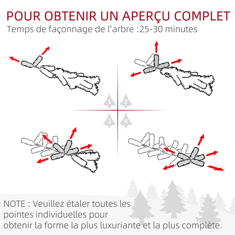 Sapin de noël artificiel forme large 102 x 102 x 180 cm montage rapide branches ignifuges classique en plastique vert 21_0001367