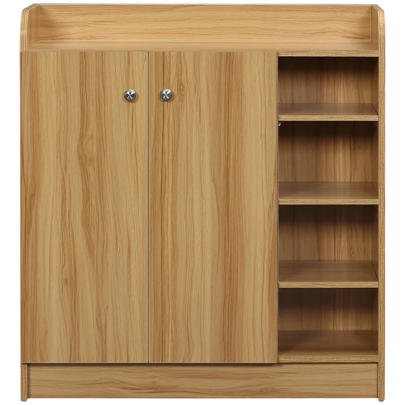 Meuble à chaussures d'entrée 83 x 30 x 90 cm grand rangement étagères réglables moderne en panneau de particules marron 21_0002774