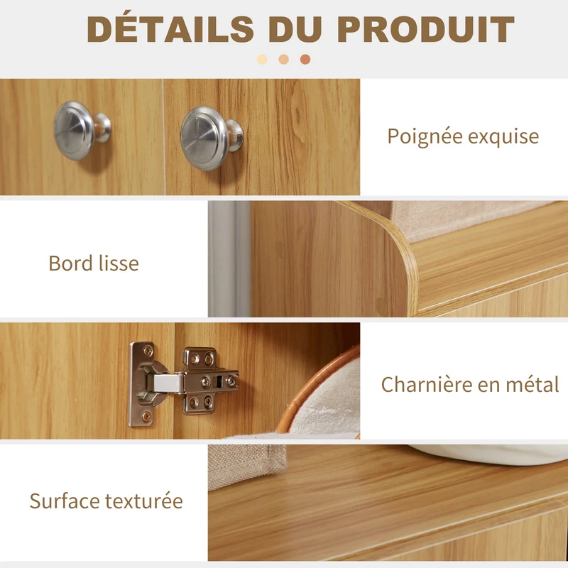 Meuble à chaussures d'entrée 83 x 30 x 90 cm grand rangement étagères réglables moderne en panneau de particules marron 21_0002774