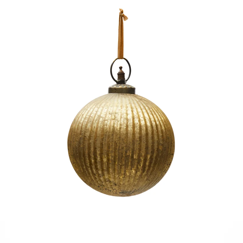 Elur Christmas bauble made of gold recycled glass, Ø 15 cm