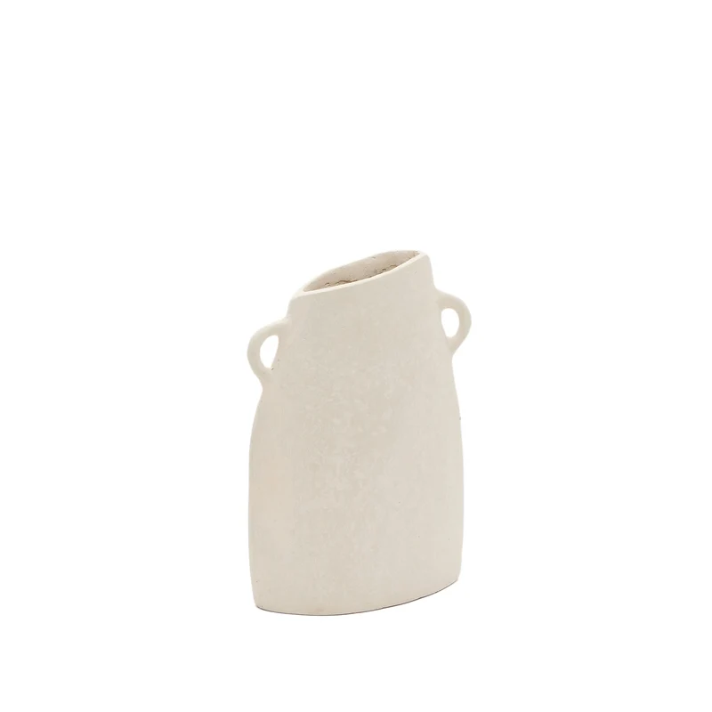 Neti white, papier mâché vase, 27 cm