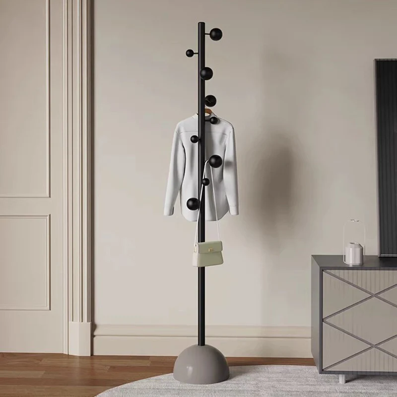 Modern Minimalist Cylindrical Sphere Carbon Steel Iron Marble Hall Tree For Bedroom & Entryways