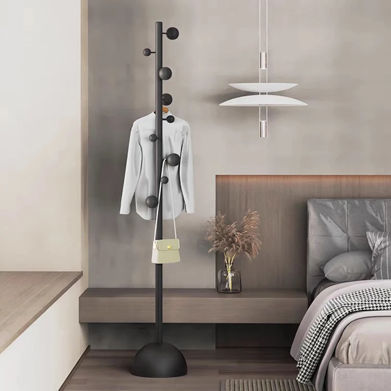 Modern Minimalist Cylindrical Sphere Carbon Steel Iron Marble Hall Tree For Bedroom & Entryways