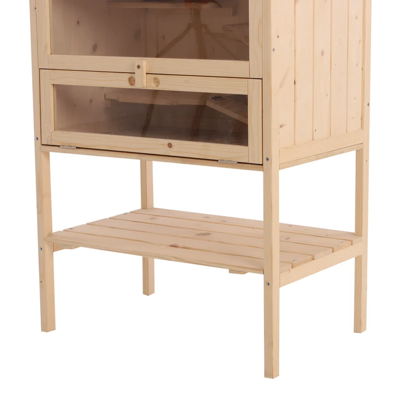 Cage pour hamsters et souris multi niveaux 60 x 40 x 120 cm 5 étages 10 plateformes scandinave épuré en bois naturel 21_0007869