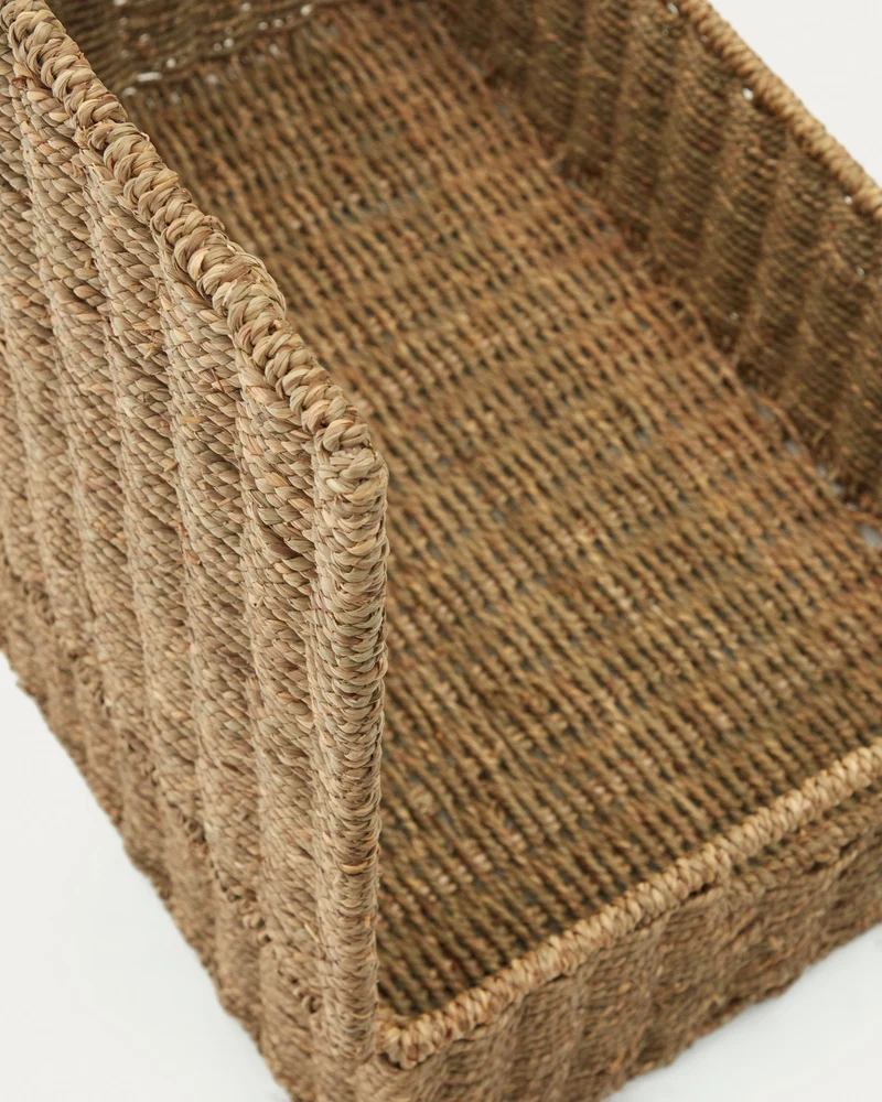 Tossa set of 2 natural fiber baskets with lids, 55 x 36 cm / 60 x 40 cm