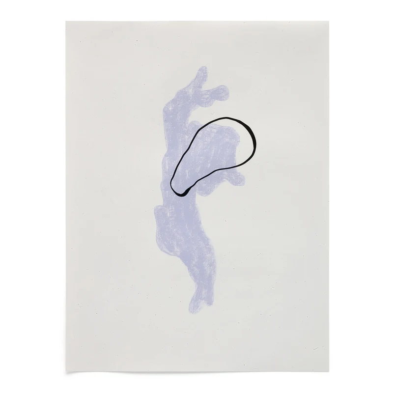 Inca blue and white paper print, 42 x 56 cm