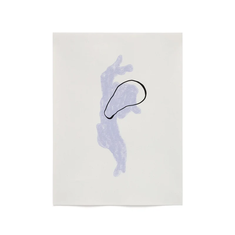 Inca blue and white paper print, 29.8 x 39.8 cm