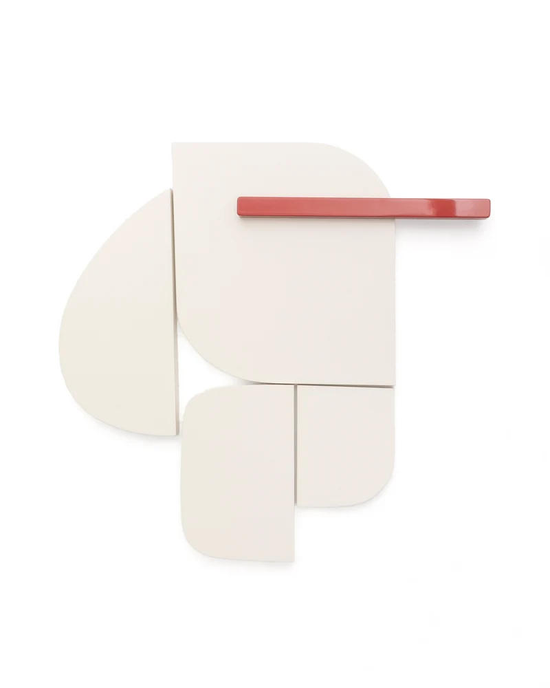 Danei white and red wall panel, 65 x 60 cm