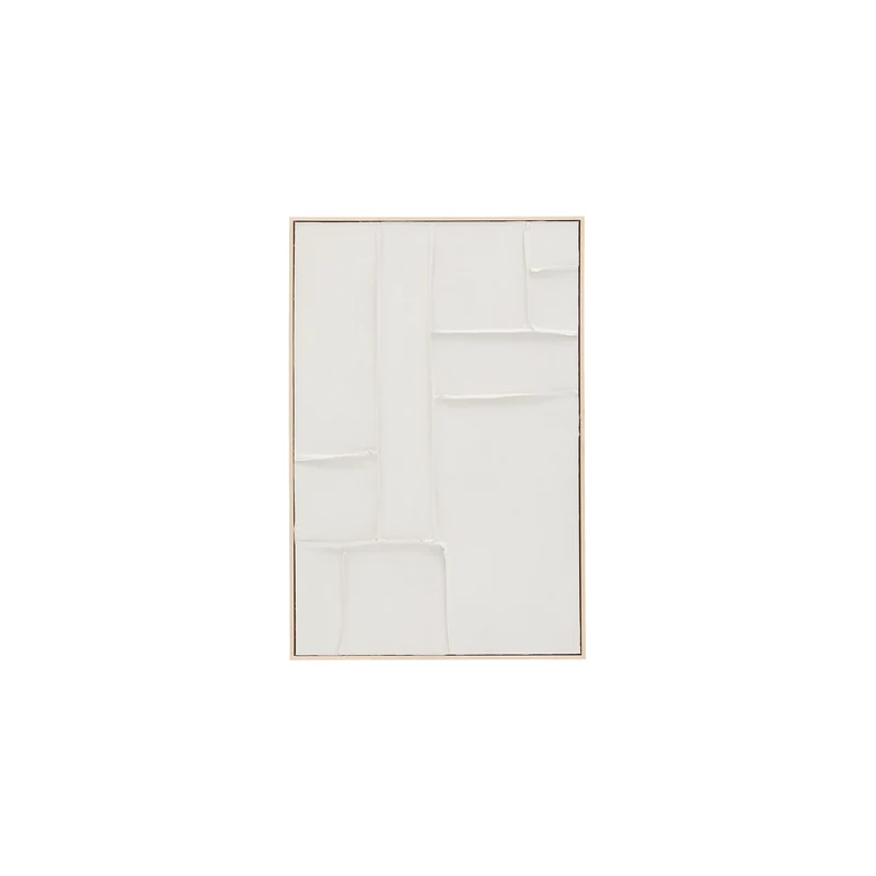 Klis white linen picture with geometric shapes, 60 x 90 cm
