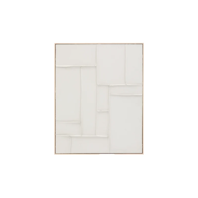 Klis white linen picture with geometric shapes, 80 x 100 cm