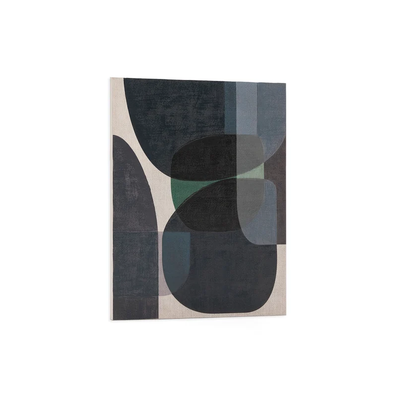 Nemsa blue and green abstract canvas, 100 x 80 cm