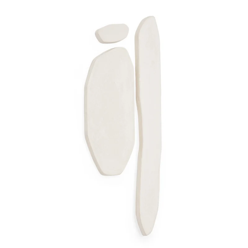Siluna set of 3 elongated wall panels in white papier-mâché