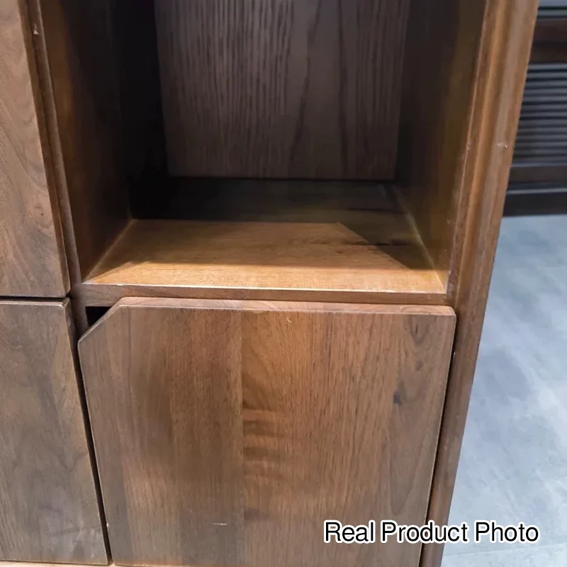 Traditional Vintage Rectangular Walnut Wood Paulownia Wood Detachable Storage Cabinet 9-Drawer For Living Room