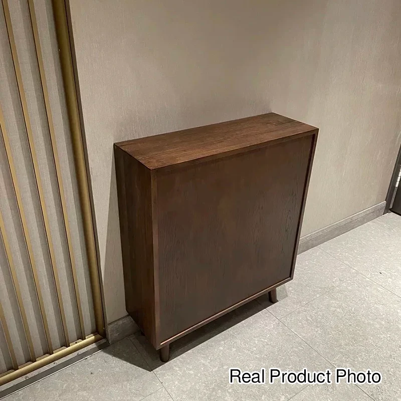 Traditional Vintage Rectangular Walnut Wood Paulownia Wood Detachable Storage Cabinet 9-Drawer For Living Room