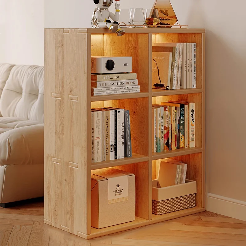 Traditional Chinese Pine Wood Open Square Storage Cabinet 6/8 Cabinets For Living Room