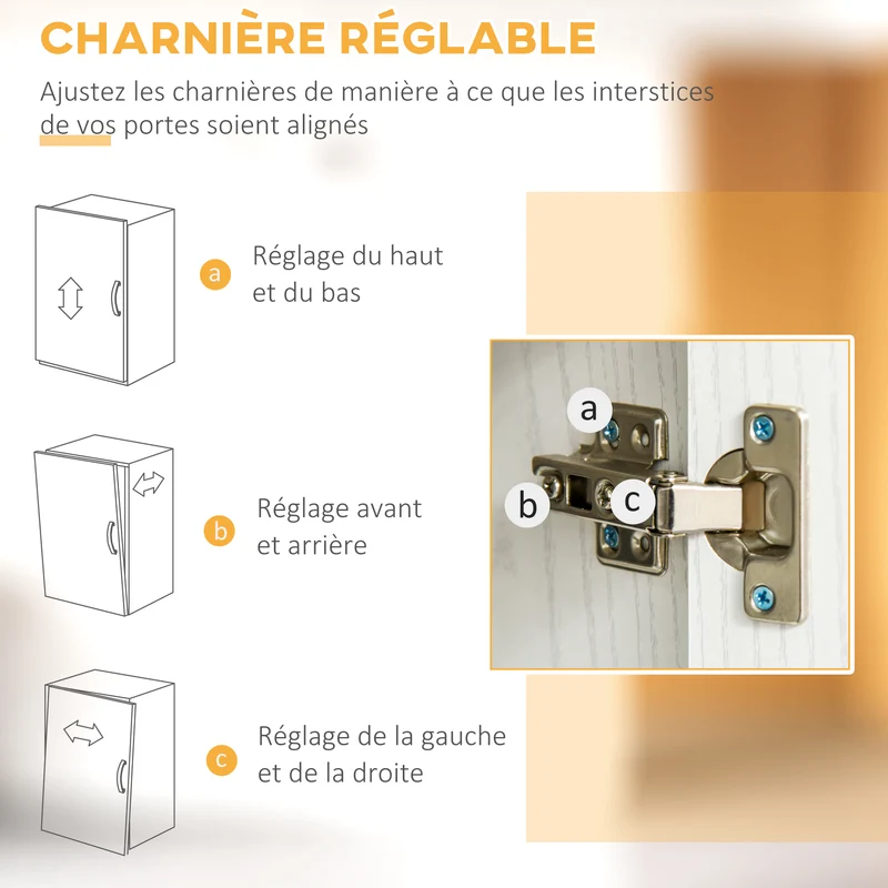 Buffet de cuisine 4 portes 2 tiroirs 71 x 41 x 178 cm plan de travail et rangements design contemporain en MDF blanc 21_0002205