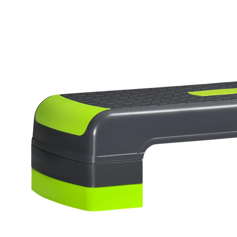 Step aérobie fitness plateau antidérapant 78 x 28 x 20 cm hauteur réglable 3 niveaux moderne contemporain en PP vert 21_0006712