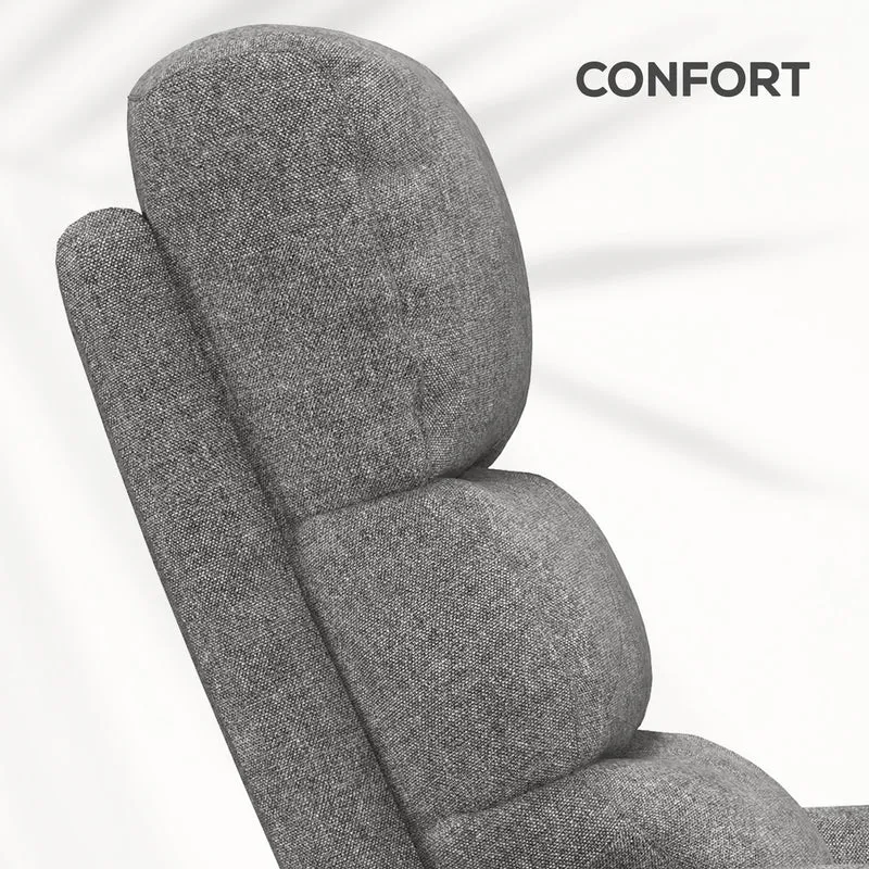 Fauteuil releveur électrique 66 x 90 x 96 cm télécommande et assise moelleuse contemporain moderne en polyester gris 21_0000863