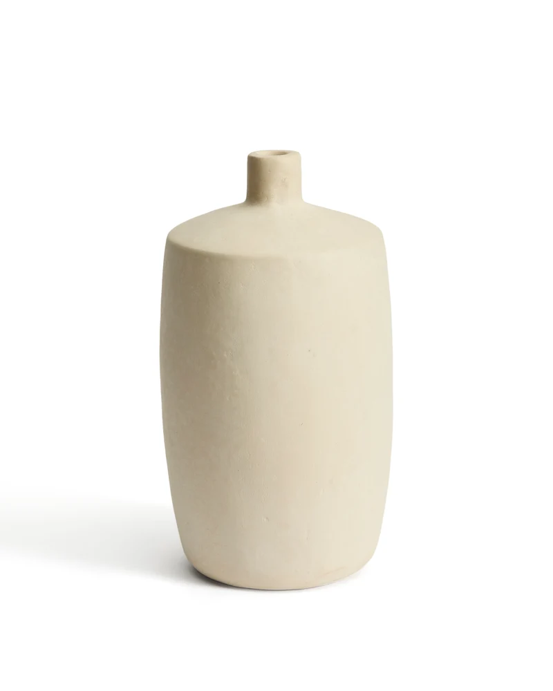 Mireni papier-mâché vase beige Ø 39 cm