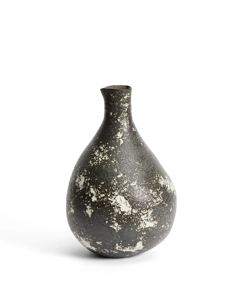 Orelin ceramic vase in black and white 39 cm