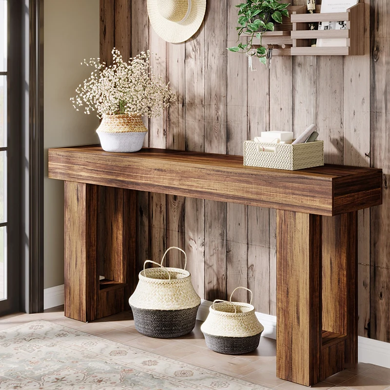 Traditional Chinese MDF Rectangular End Table 1-Tier For Living Room