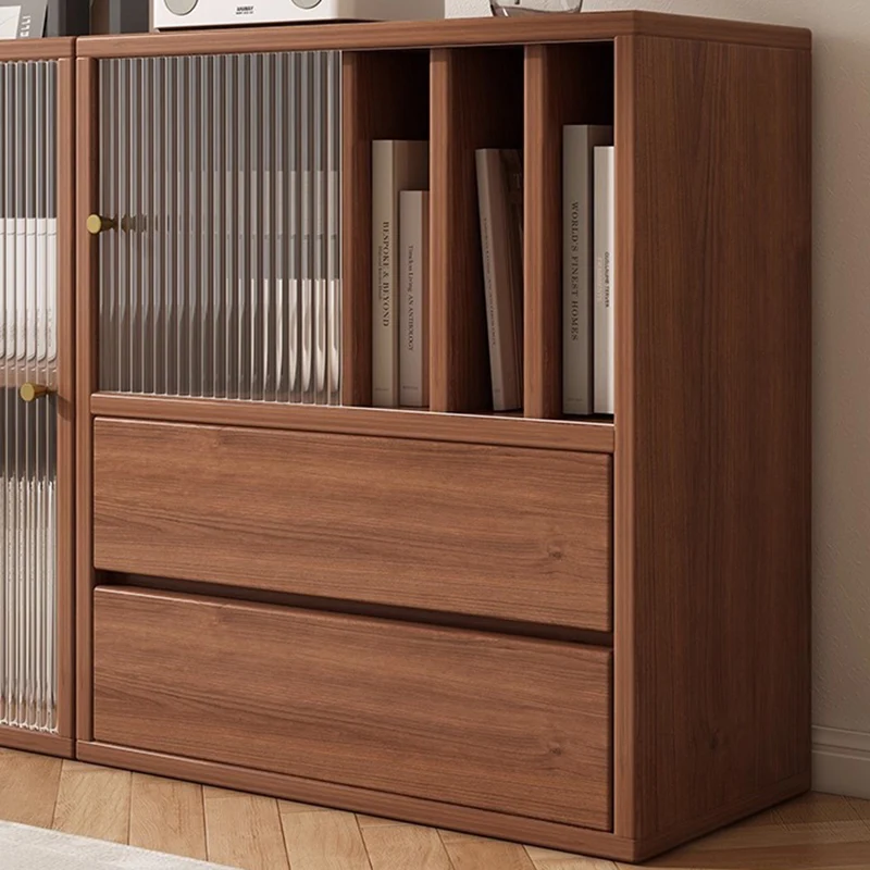 Traditional Chinese Eco Board Acrylic Square Storage Cabinet 2-Drawer For Living Room