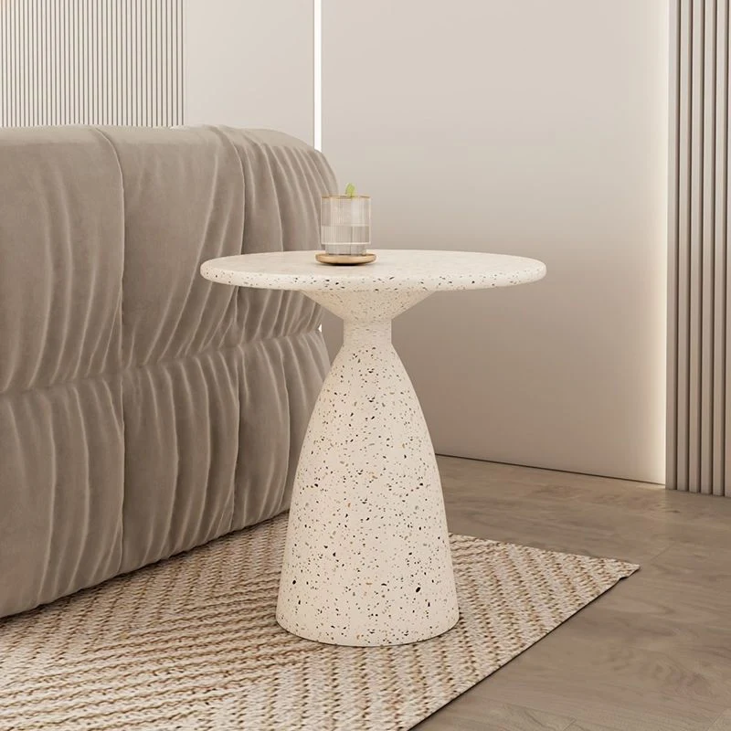 Traditional Japanese Carbon Steel Round Conical End Table 1 Tier For Living Room