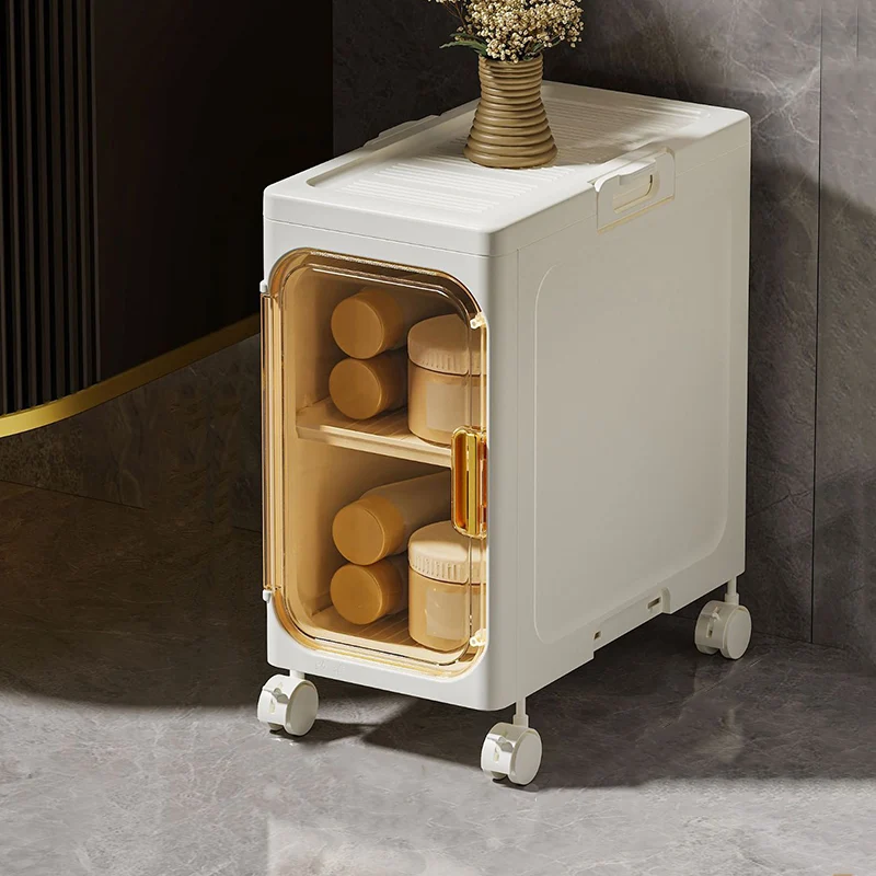 Modern Minimalist Rectangular PP PET Iron Movable Storage Cabinet 1/2/3/4/5-Tier For Living Room & Bathroom