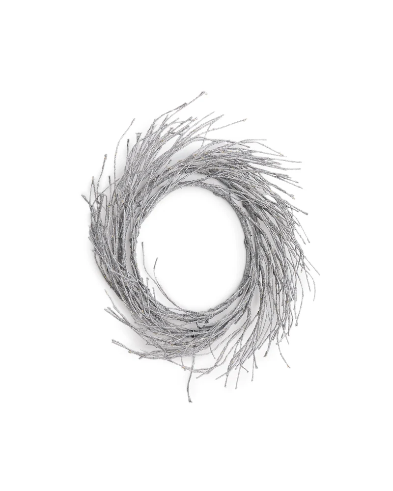 Bria luminous silver-coloured wreath, Ø 60 cm