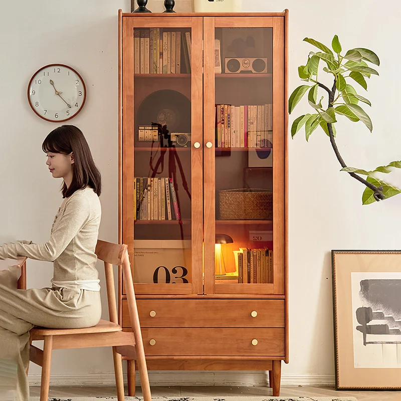 Contemporary Nordic Rectangular Rubberwood Pine Rubberwood Plywood Storage Cabinet 1-Cabinet For Living Room