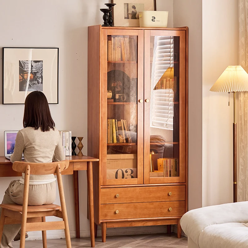 Contemporary Nordic Rectangular Rubberwood Pine Rubberwood Plywood Storage Cabinet 1-Cabinet For Living Room